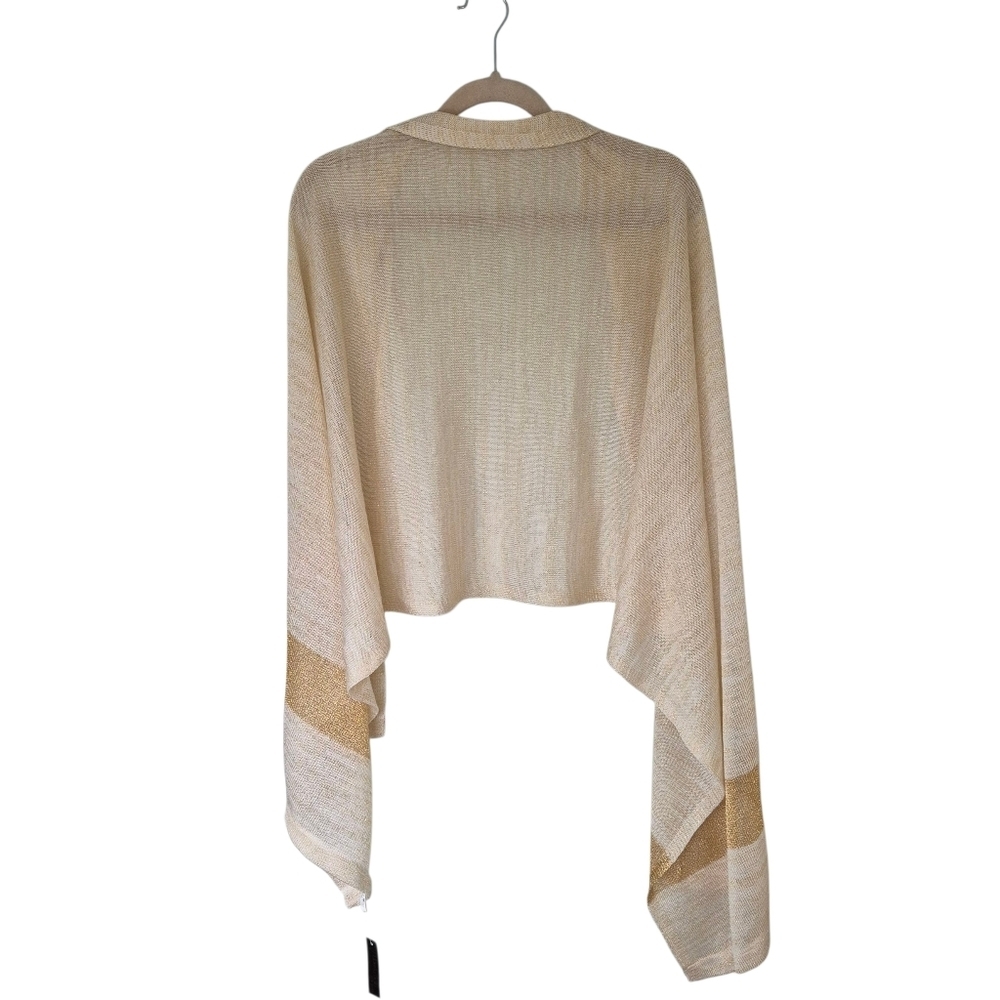 NWT Vintage Anne Kleine Gold & Cream Knit Scarf Shawl Wrap